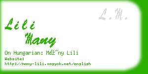 lili many business card